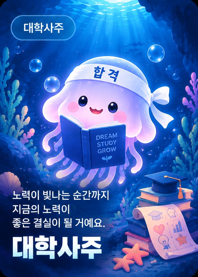 대학사주 — 노력이 빛나는 순간까지. 지금의 노력이 좋은 결실이 될 거예요.
